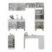 Armário de Cozinha com Bancada/Mesa Gourmet Veneza Multimóveis MP2174 Branco/Preto