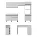 Armário de Cozinha com Bancada/Mesa Gourmet Veneza Multimóveis MP2174 Branco/Preto