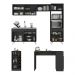 Armário de Cozinha com Bancada/Mesa Gourmet Veneza Multimóveis MP2174 Preto/Branco