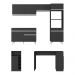 Armário de Cozinha com Bancada/Mesa Gourmet Veneza Multimóveis MP2174 Preto/Branco