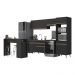 Armário de Cozinha com Bancada/Mesa Gourmet Veneza Multimóveis MP2174 Preto/Dourado