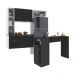 Armário de Cozinha com Mesa Gourmet Sofia Multimóveis MP2197 Branco/Preto