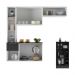 Armário de Cozinha com Mesa Gourmet Sofia Multimóveis MP2197 Branco/Preto