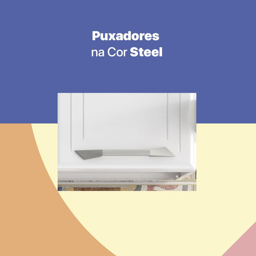 Armário de Cozinha de Aço Aéreo Duplo 70cm Rose Multimóveis CR6086 Branco