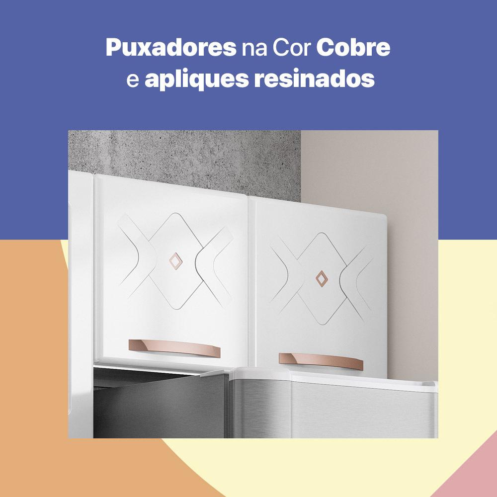 Armário de Cozinha de Aço Aéreo Duplo 80cm Regina Multimóveis CR6121 Branco