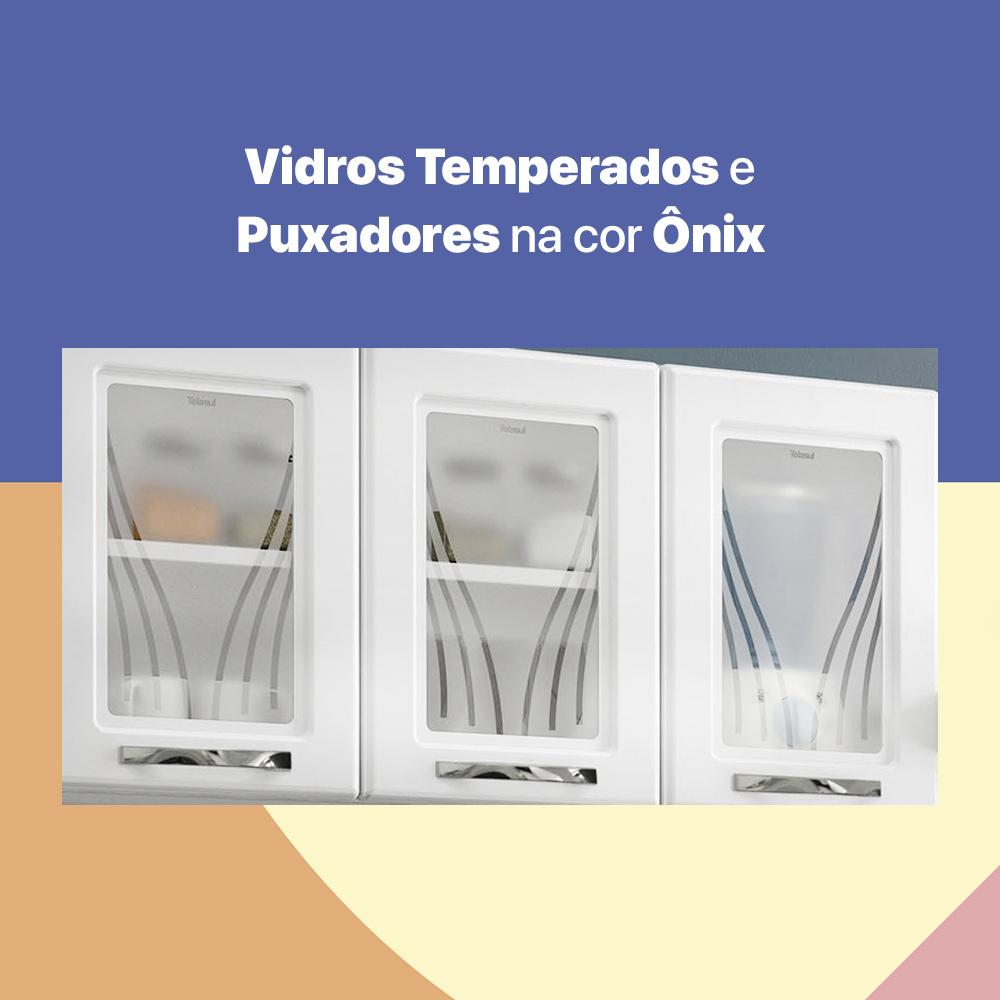Armário de Cozinha de Aço Aéreo Triplo 120cm Clara Multimóveis CR6144 Branco
