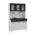 Armário de Cozinha de Aço Kit Triplo 120cm Regina Multimóveis CR6130 Branco/Preto