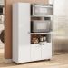Armário de Cozinha para Forno/Micro-ondas com 3 Portas Multimóveis CR20348 Branco