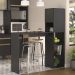 Armário de Cozinha/Bancada  com 1 Porta Multimóveis V6004 Preto