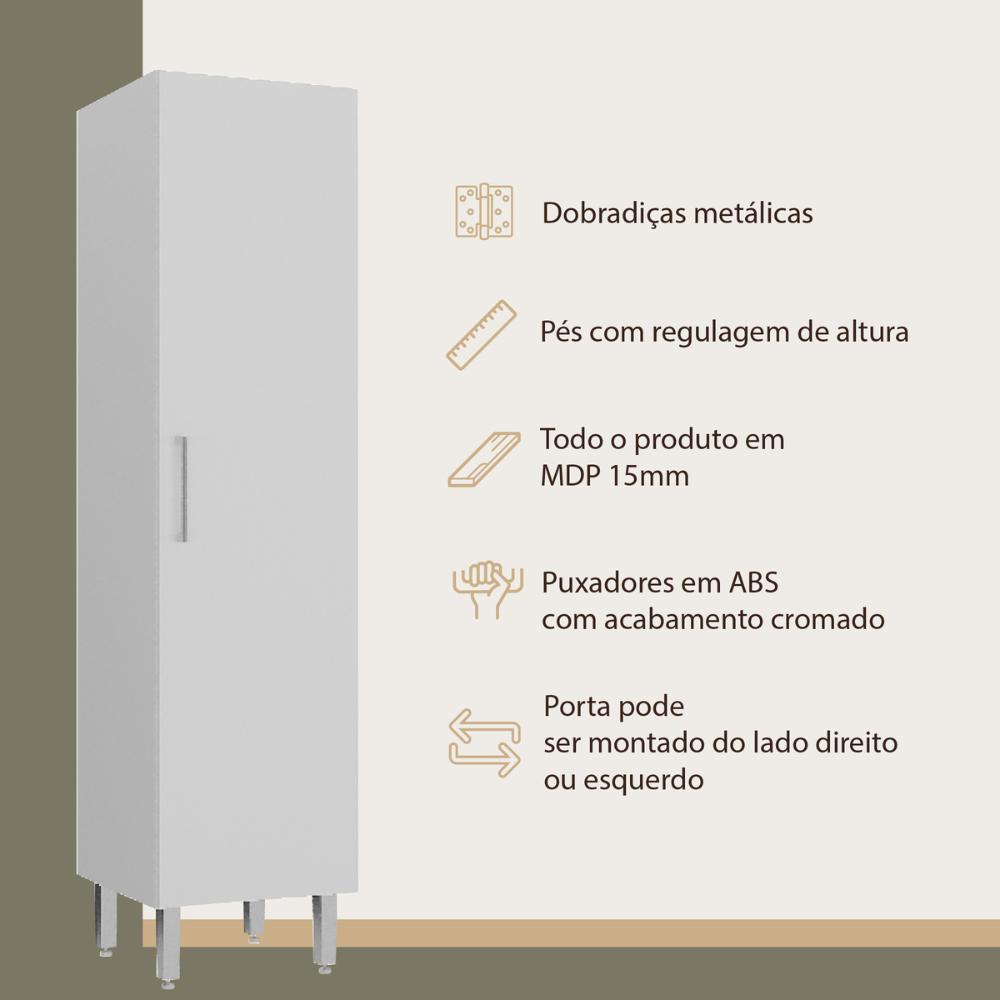 Armário de Lavanderia Multiuso com 1 Porta 45cm Multimóveis CR30040 Branco