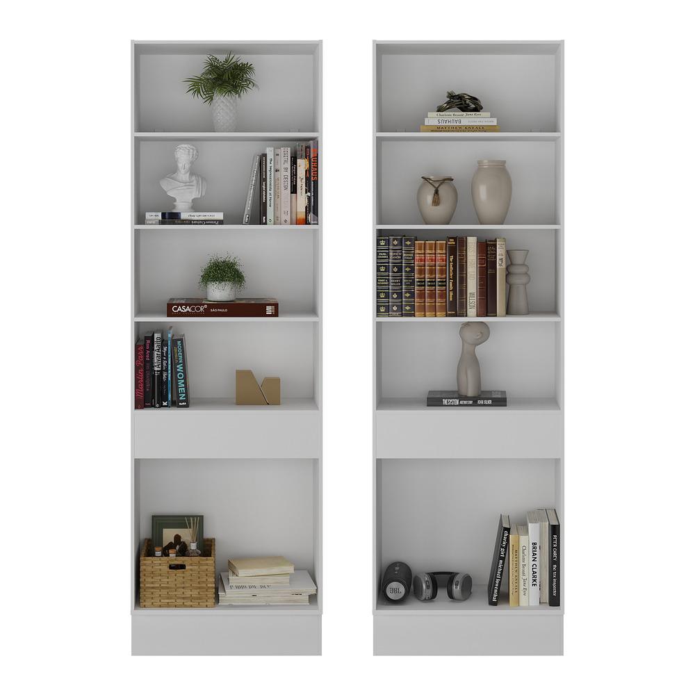 Armário/Estante Escritório 2 Portas Multimóveis MP7000 Branco/Dourado