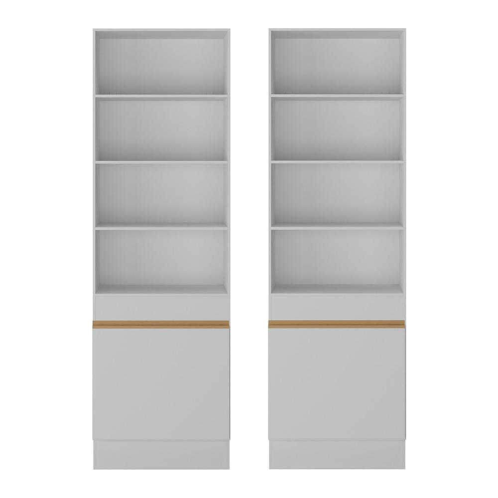 Armário/Estante Escritório 2 Portas Multimóveis MP7000 Branco/Dourado