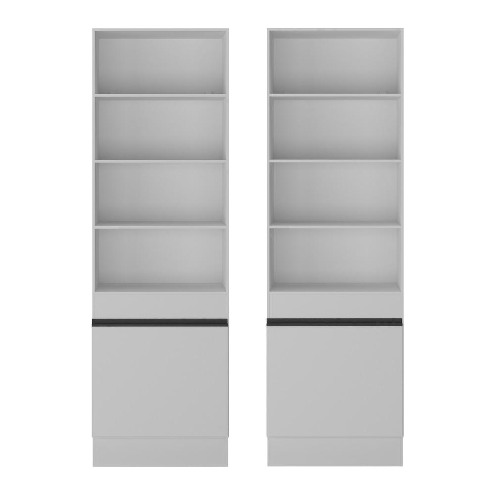 Armário/Estante Escritório 2 Portas Multimóveis MP7000 Branco/Preto