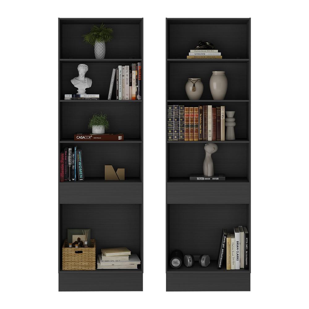 Armário/Estante Escritório 2 Portas Multimóveis MP7000 Preto/Branco