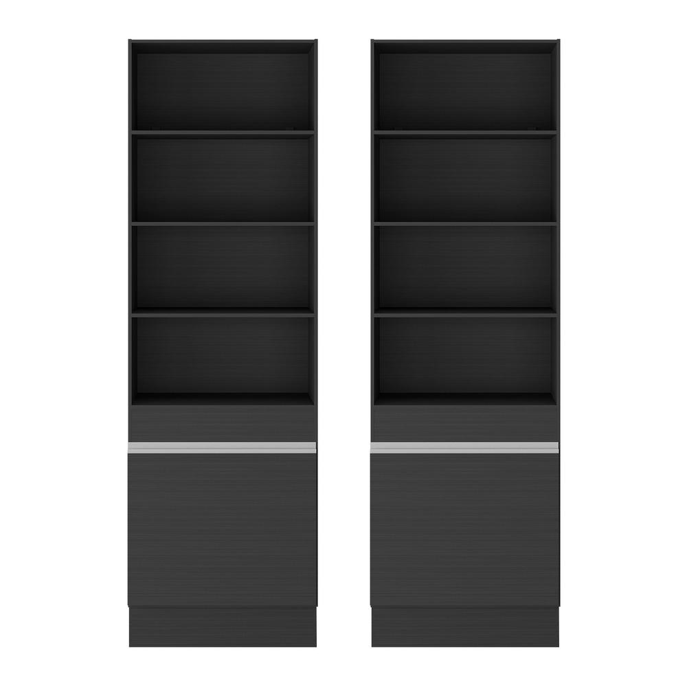 Armário/Estante Escritório 2 Portas Multimóveis MP7000 Preto/Branco