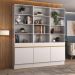 Armário/Estante Escritório 3 Portas Multimóveis MP7001 Branco/Dourado