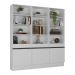Armário/Estante Escritório 3 Portas Multimóveis MP7001 Branco/Preto
