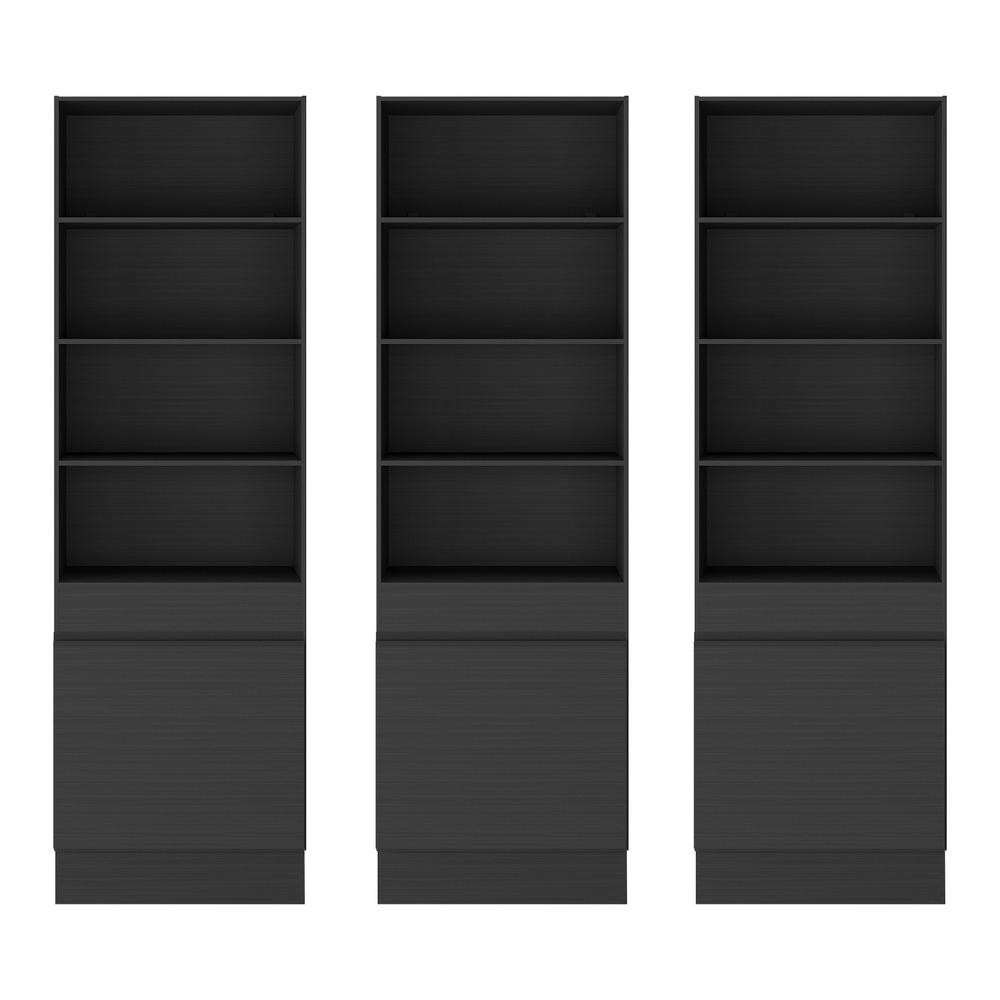 Armário/Estante Escritório 3 Portas Multimóveis MP7001 Preto