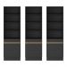Armário/Estante Escritório 3 Portas Multimóveis MP7001 Preto/Dourado