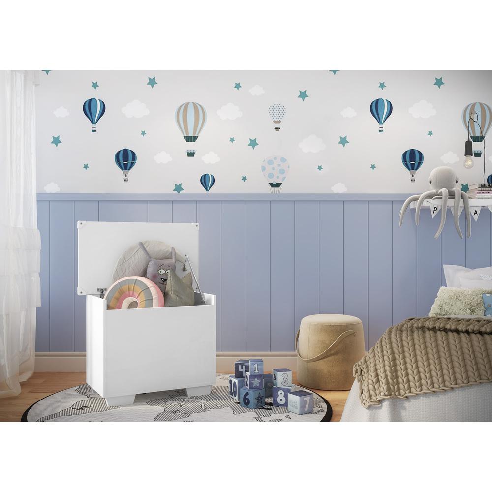 Baú Organizador Caixa de Brinquedos Pés Quadrados Multimóveis Branco