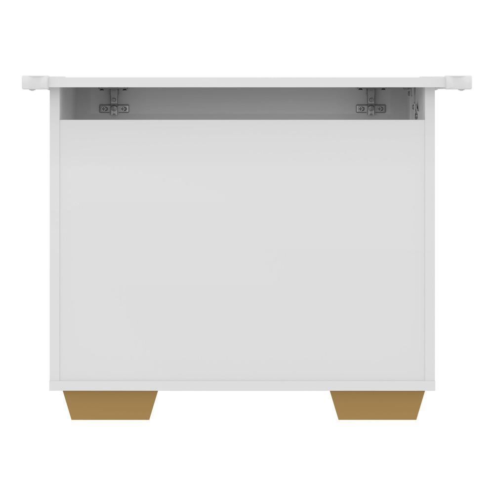 Baú Organizador Caixa de Brinquedos Pés Quadrados Multimóveis Branco/Natural