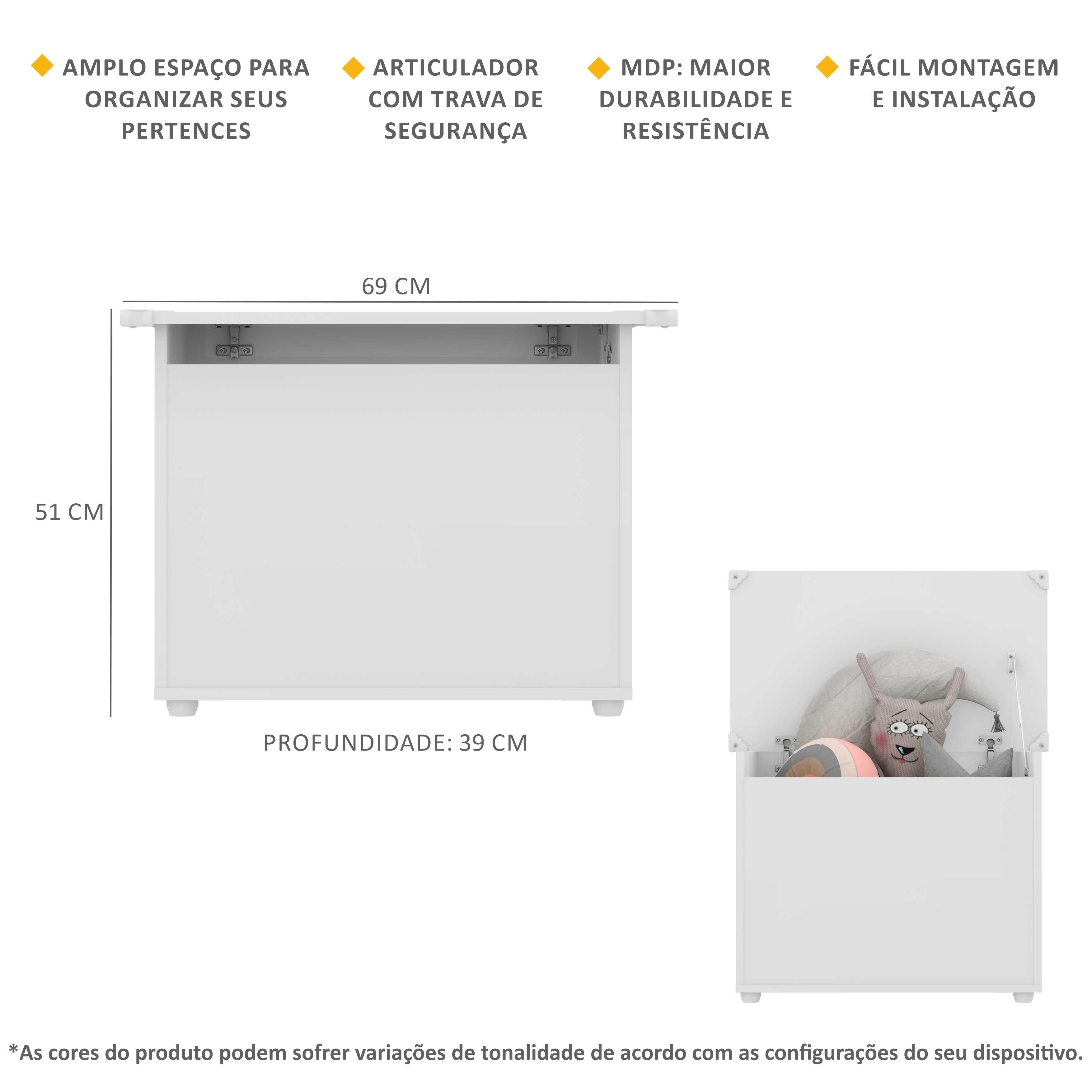 Baú Organizador Multimóveis FG2315 Branco