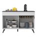 Balcão Cozinha 120cm 2 Portas 1 Gaveta Veneza Multimóveis V3680 Branco/Preto