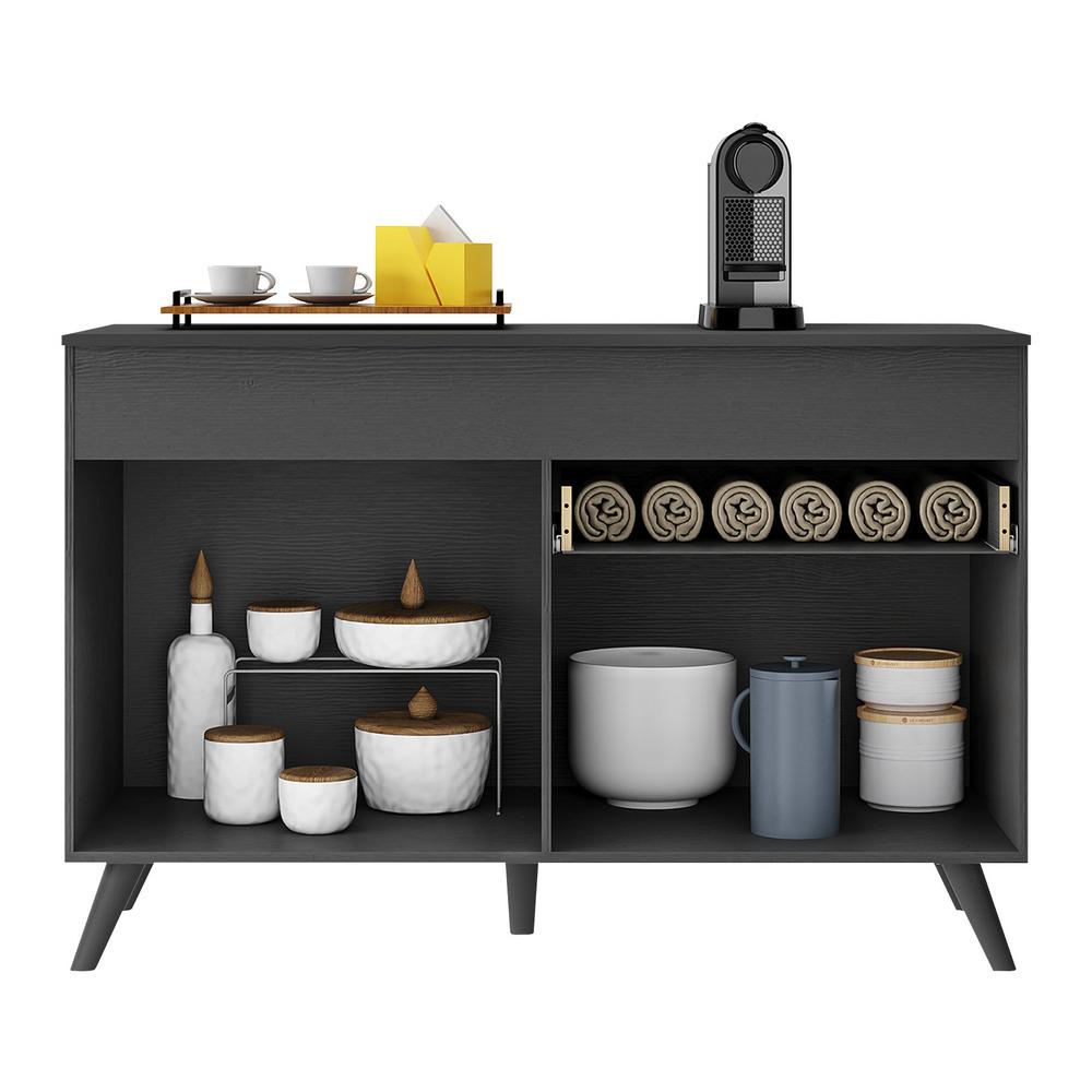 Balcão Cozinha 120cm 2 Portas 1 Gaveta Veneza Multimóveis V3680 Preto