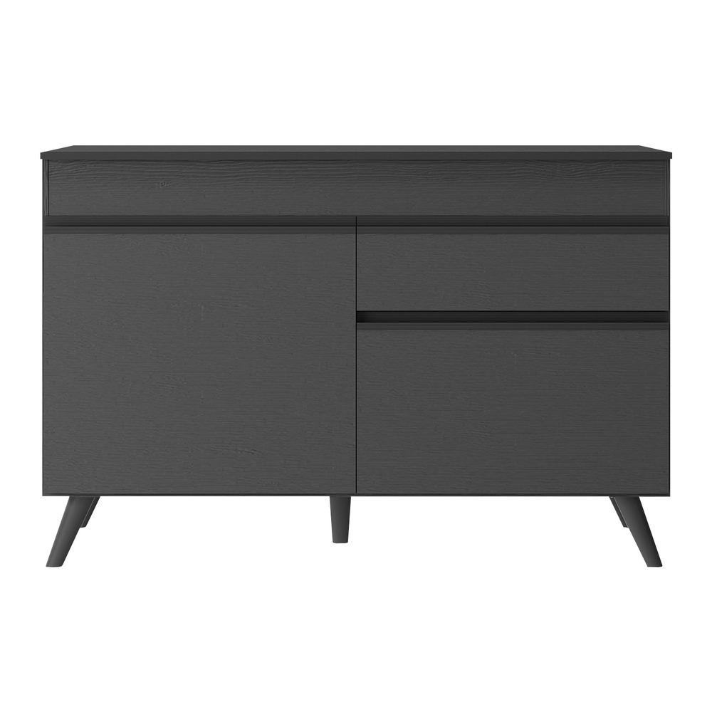 Balcão Cozinha 120cm 2 Portas 1 Gaveta Veneza Multimóveis V3680 Preto