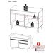 Balcão Cozinha 120cm 2 Portas 1 Gaveta Veneza Multimóveis V3680 Preto/Branco
