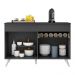 Balcão Cozinha 120cm 2 Portas 1 Gaveta Veneza Multimóveis V3680 Preto/Branco