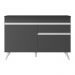 Balcão Cozinha 120cm 2 Portas 1 Gaveta Veneza Multimóveis V3680 Preto/Branco