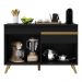 Balcão Cozinha 120cm 2 Portas 1 Gaveta Veneza Multimóveis V3680 Preto/Dourado