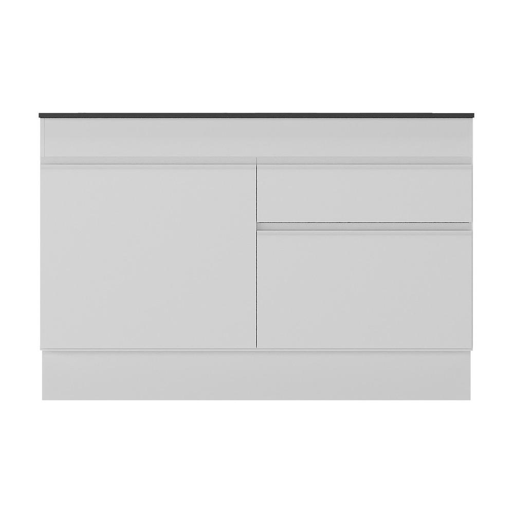 Balcão Cozinha 120cm com Rodapé 2 Portas 1 Gaveta Veneza Multimóveis V2117 Branco