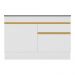 Balcão Cozinha 120cm com Rodapé 2 Portas 1 Gaveta Veneza Multimóveis V2117 Branco/Dourado