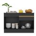Balcão Cozinha 120cm com Rodapé 2 Portas 1 Gaveta Veneza Multimóveis V2117 Preto/Dourado