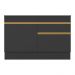 Balcão Cozinha 120cm com Rodapé 2 Portas 1 Gaveta Veneza Multimóveis V2117 Preto/Dourado
