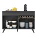 Balcão Cozinha Gabinete Pia 120 cm 2 Portas 1 Gaveta Veneza Multimóveis MP3680.895 Preto