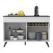 Balcão Cozinha Gabinete Pia 120 cm 2 Portas 1 Gaveta Veneza Multimóveis MP3680.964 Branco/Preto