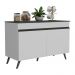 Balcão Cozinha Gabinete Pia 120 cm 2 Portas Veneza Multimóveis MP3738 Branco/Preto