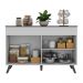 Balcão Cozinha Gabinete Pia 120 cm 2 Portas Veneza Multimóveis MP3738 Branco/Preto