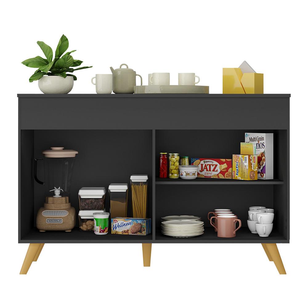 Balcão Cozinha Gabinete Pia 120 cm 2 Portas Veneza Multimóveis MP3738 Preto