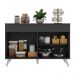 Balcão Cozinha Gabinete Pia 120 cm 2 Portas Veneza Multimóveis MP3738 Preto/Branco