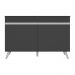 Balcão Cozinha Gabinete Pia 120 cm 2 Portas Veneza Multimóveis MP3738 Preto/Branco