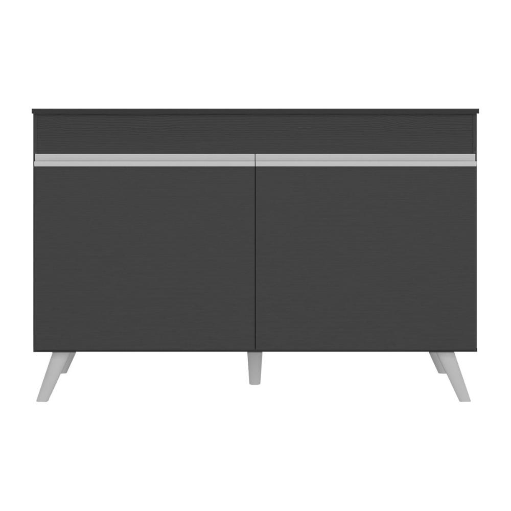 Balcão Cozinha Gabinete Pia 120 cm 2 Portas Veneza Multimóveis MP3738 Preto/Branco