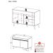 Balcão Cozinha Gabinete Pia 120cm 2 Portas Veneza Multimóveis V3738 Branco/Dourado