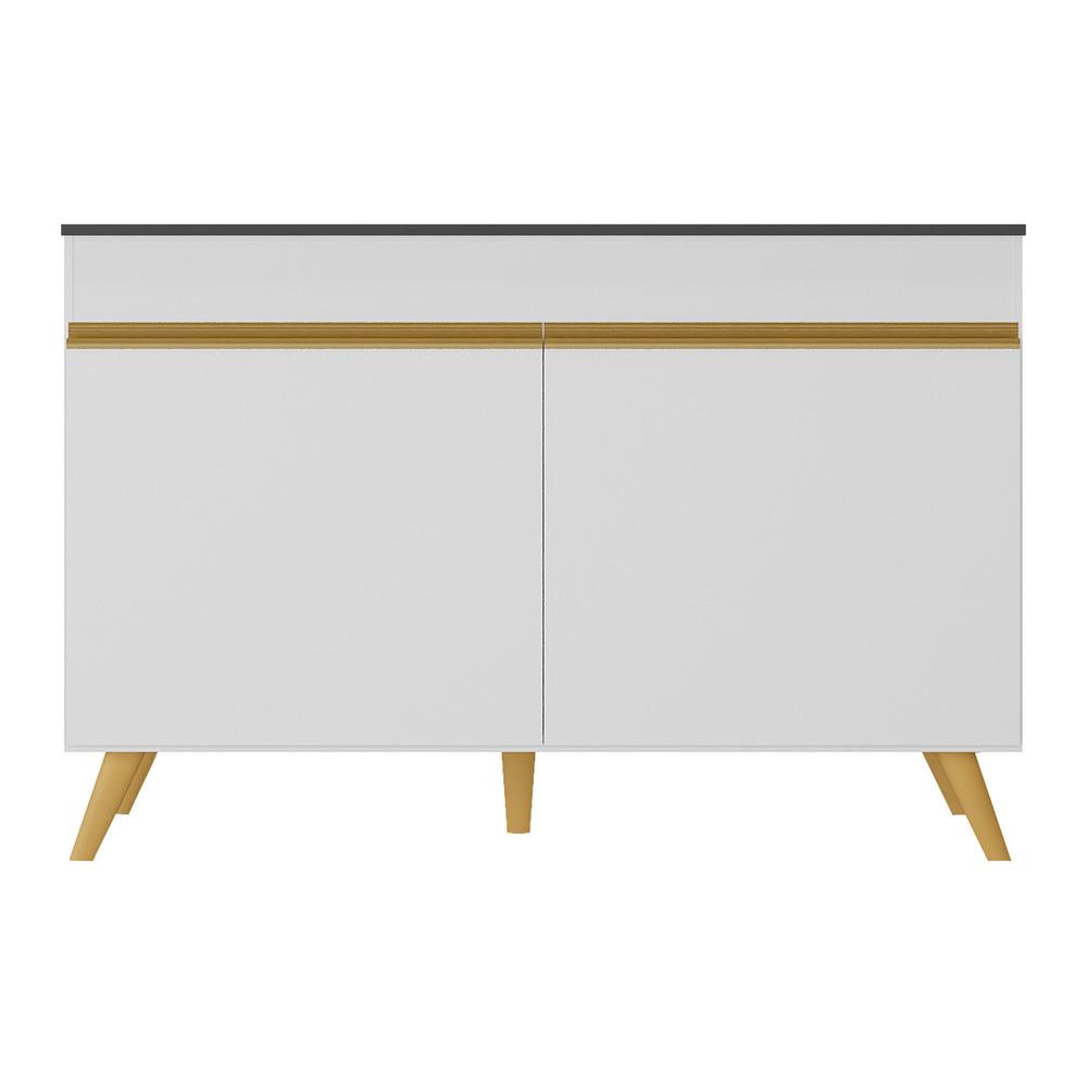 Balcão Cozinha Gabinete Pia 120cm 2 Portas Veneza Multimóveis V3738 Branco/Dourado
