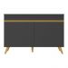 Balcão Cozinha Gabinete Pia 120cm 2 Portas Veneza Multimóveis V3738 Preto/Dourado