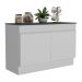 Balcão Cozinha Gabinete Pia 120cm 2 Portas com Rodapé Veneza Multimóveis MP2239 Branco