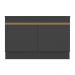 Balcão Cozinha Gabinete Pia 120cm 2 Portas com Rodapé Veneza Multimóveis MP2239 Preto/Dourado